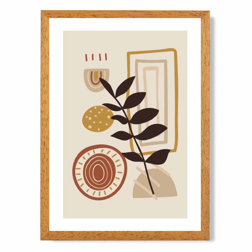 Boho Modern Beige, Terracotta Floral No 2 Art Print | Wall Art Plaza