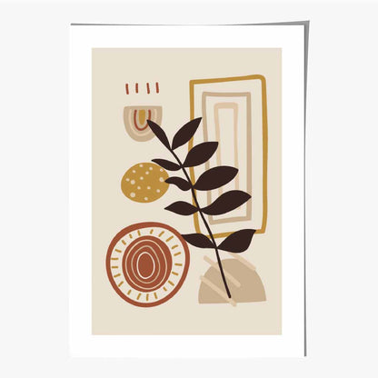 Boho Modern Beige, Terracotta Floral No 2 Art Print | Wall Art Plaza