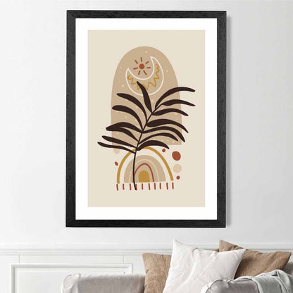 Boho Modern Beige, Brown Floral No 3 Art Print | Wall Art Plaza