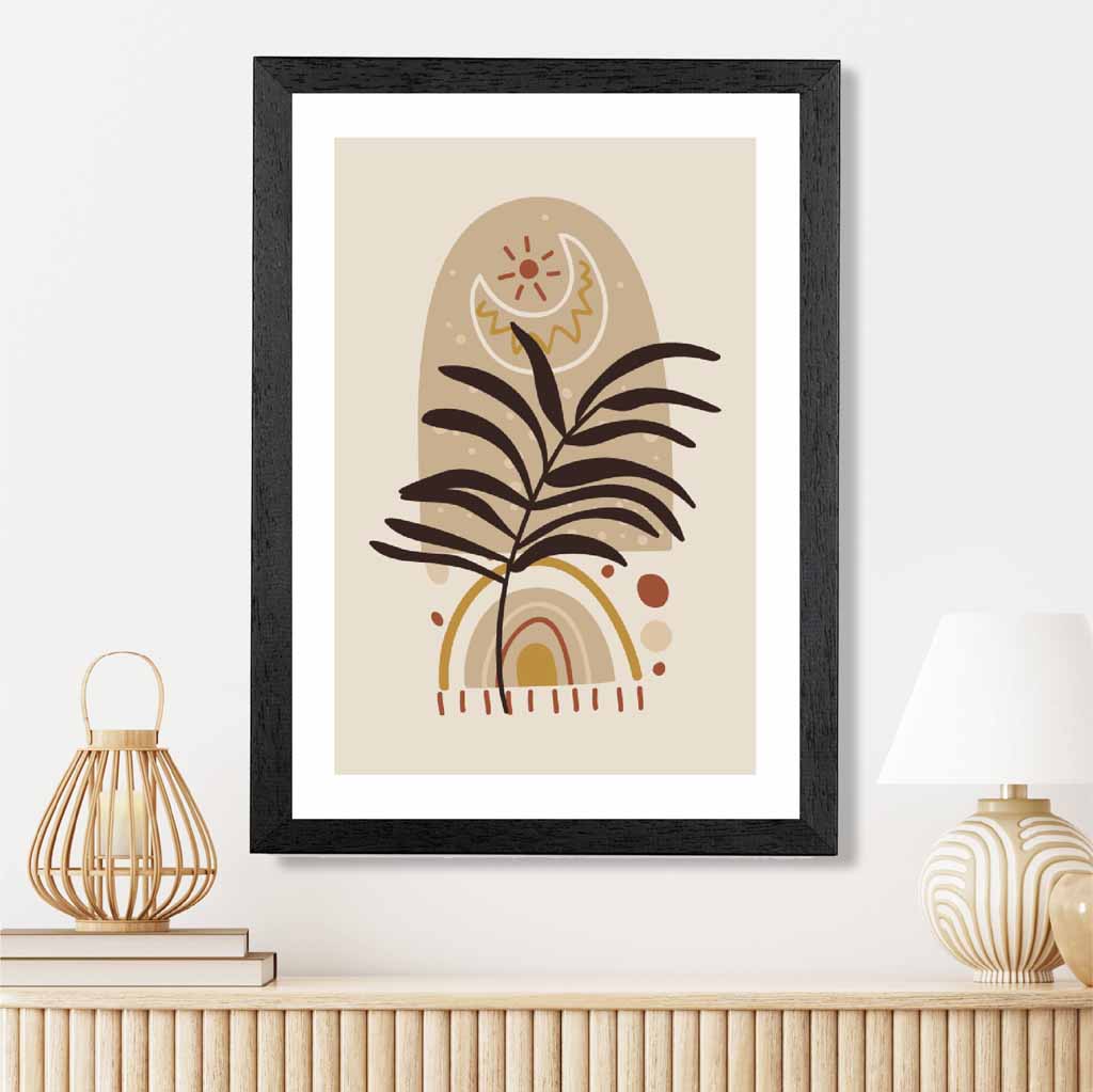 Boho Modern Beige, Brown Floral No 3 Art Print | Wall Art Plaza