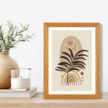 Boho Modern Beige, Brown Floral No 3 Art Print | Wall Art Plaza