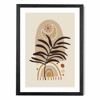 Boho Modern Beige, Brown Floral No 3 Art Print | Wall Art Plaza