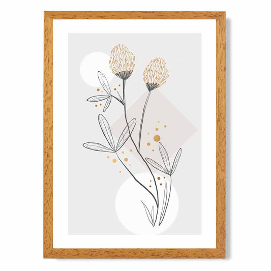 Sketch Grey, Yellow Flowers No 1 Art Print | Wall Art Plaza