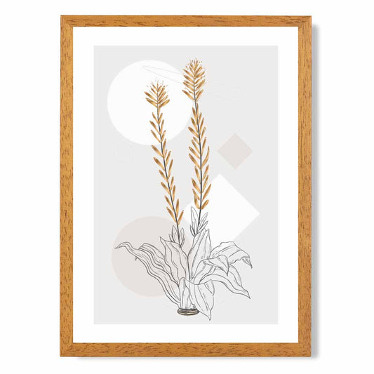 Sketch Grey, Yellow Flowers No 2 Art Print | Wall Art Plaza