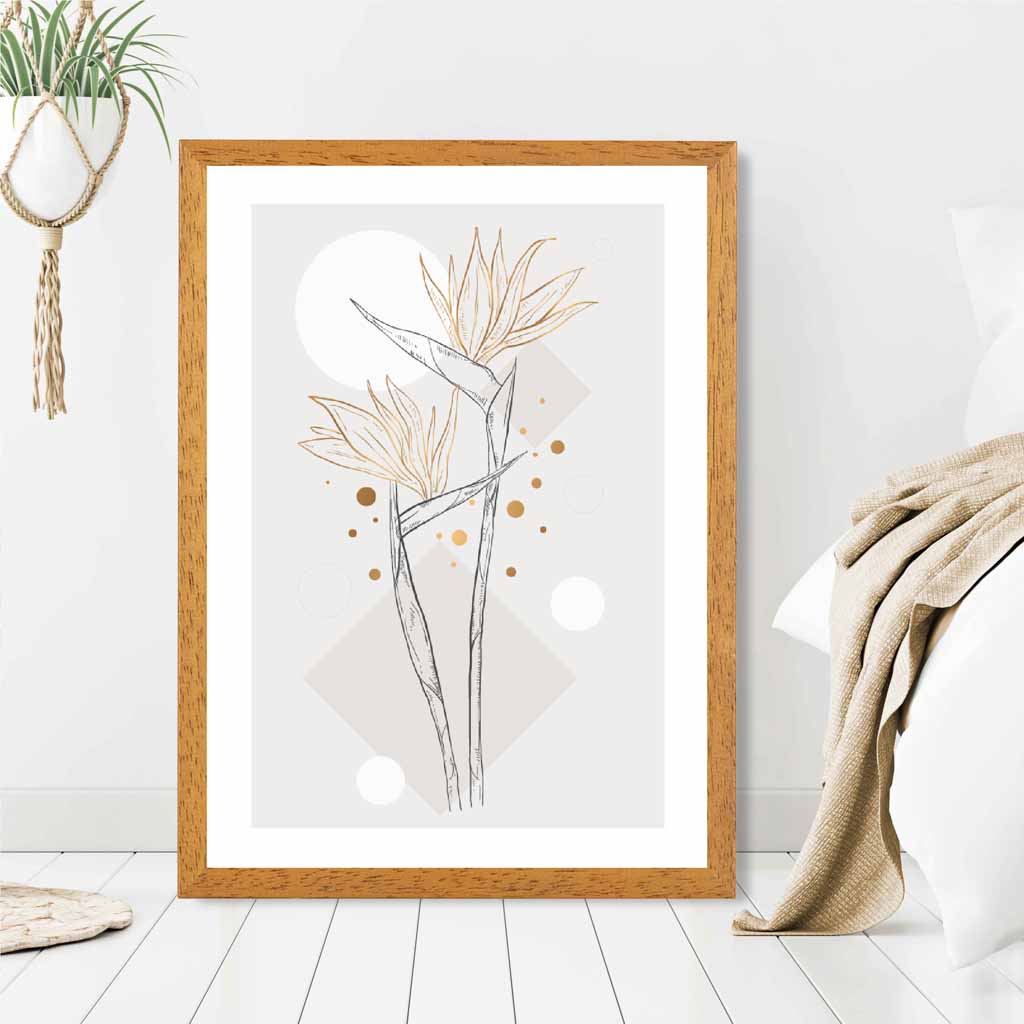 Sketch Grey, Yellow Flowers No 3 Art Print | Wall Art Plaza