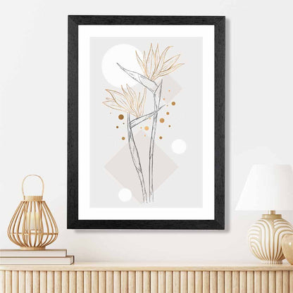 Sketch Grey, Yellow Flowers No 3 Art Print | Wall Art Plaza