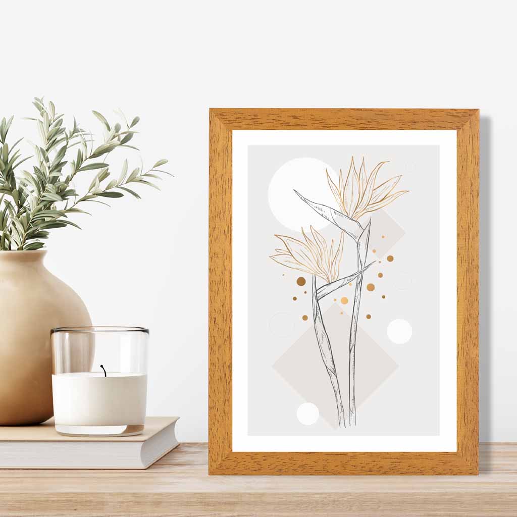 Sketch Grey, Yellow Flowers No 3 Art Print | Wall Art Plaza