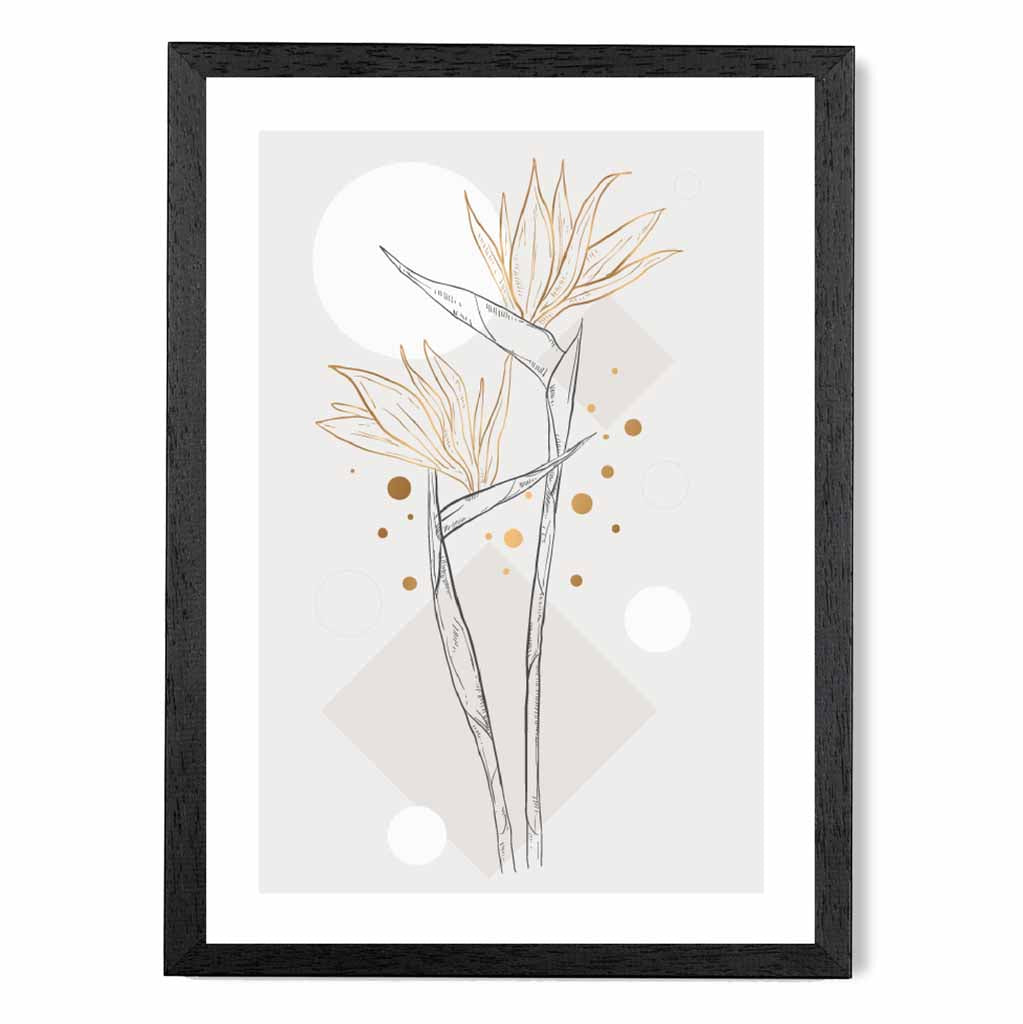 Sketch Grey, Yellow Flowers No 3 Art Print | Wall Art Plaza