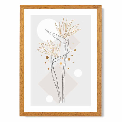 Sketch Grey, Yellow Flowers No 3 Art Print | Wall Art Plaza