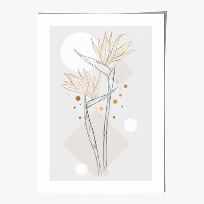 Sketch Grey, Yellow Flowers No 3 Art Print | Wall Art Plaza