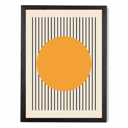 Mid Century Orange, Black Circles Art Print | Wall Art Plaza