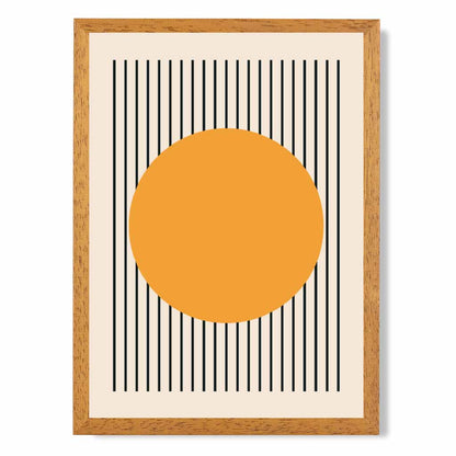 Mid Century Orange, Black Circles Art Print | Wall Art Plaza