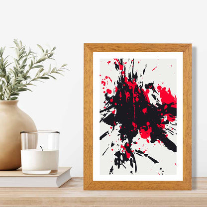 Modern Graphical Red, Black Splatters Art Poster | Wall Art Plaza