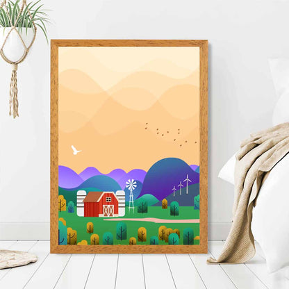Modern Pink, Purple Farm No 3 Art Print | Wall Art Plaza