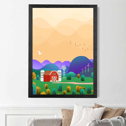 Modern Pink, Purple Farm No 3 Art Print | Wall Art Plaza