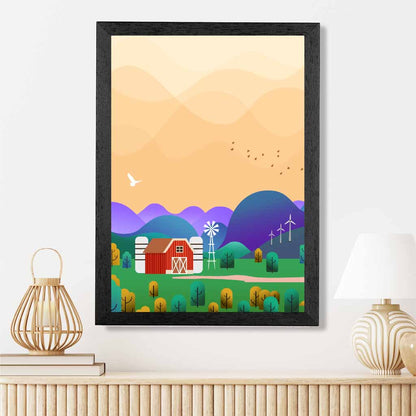 Modern Pink, Purple Farm No 3 Art Print | Wall Art Plaza