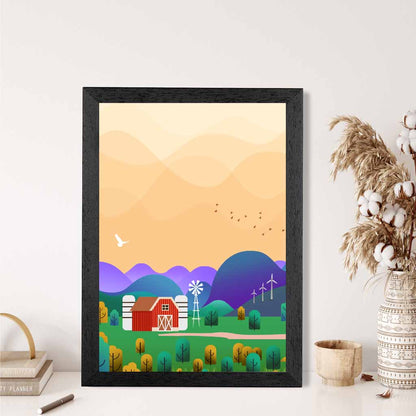 Modern Pink, Purple Farm No 3 Art Print | Wall Art Plaza