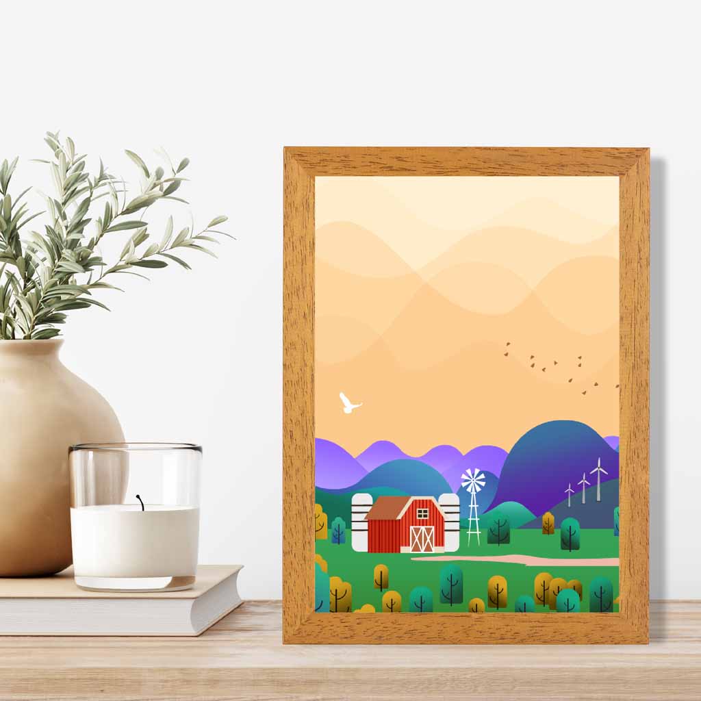 Modern Pink, Purple Farm No 3 Art Print | Wall Art Plaza