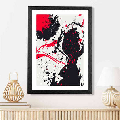 Modern Graphical Red, Black Abstract Art Poster | Wall Art Plaza