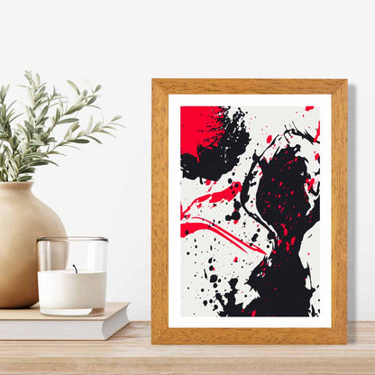 Modern Graphical Red, Black Abstract Art Poster | Wall Art Plaza