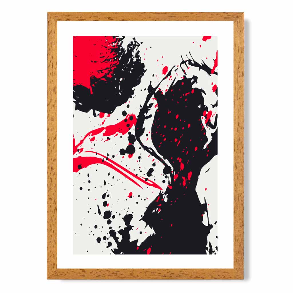 Modern Graphical Red, Black Abstract Art Poster | Wall Art Plaza