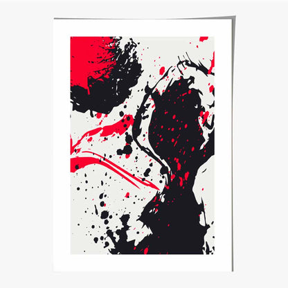 Modern Graphical Red, Black Abstract Art Poster | Wall Art Plaza