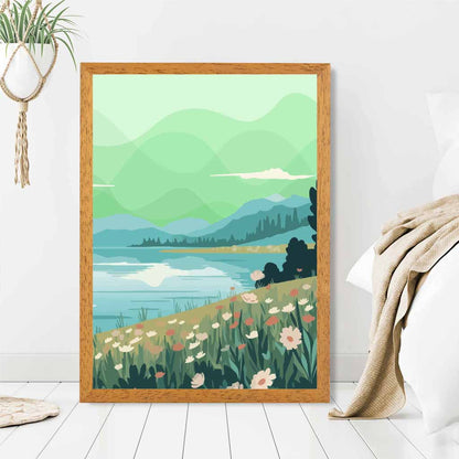 Modern Green, Blue Coastal Art Print | Wall Art Plaza