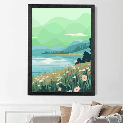 Modern Green, Blue Coastal Art Print | Wall Art Plaza