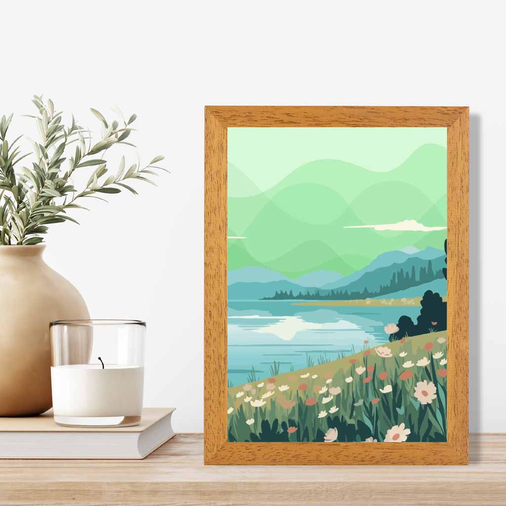 Modern Green, Blue Coastal Art Print | Wall Art Plaza