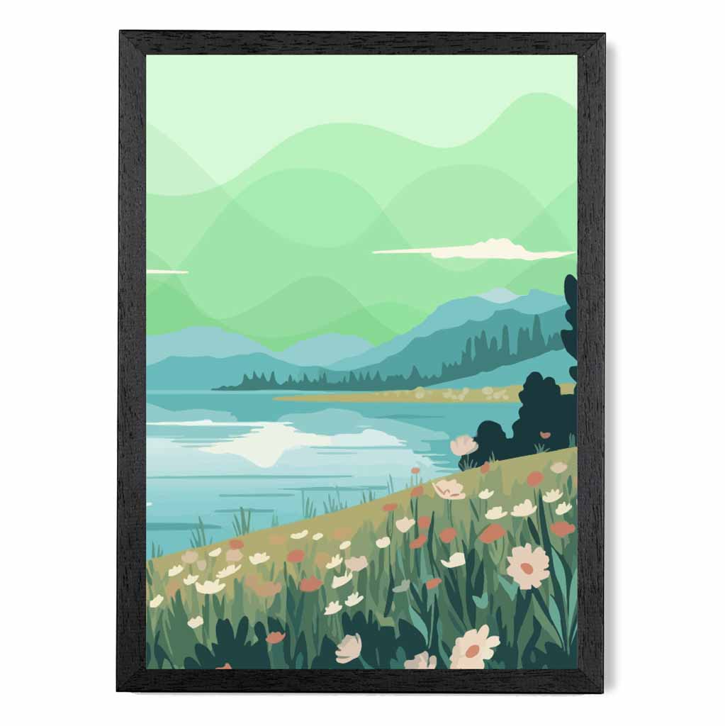 Modern Green, Blue Coastal Art Print | Wall Art Plaza