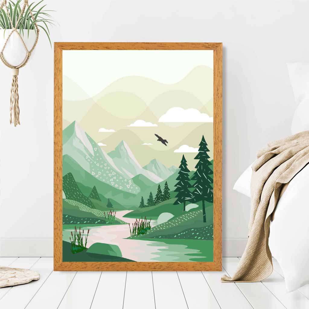 Modern Green Country Park No 2 Art Print | Wall Art Plaza