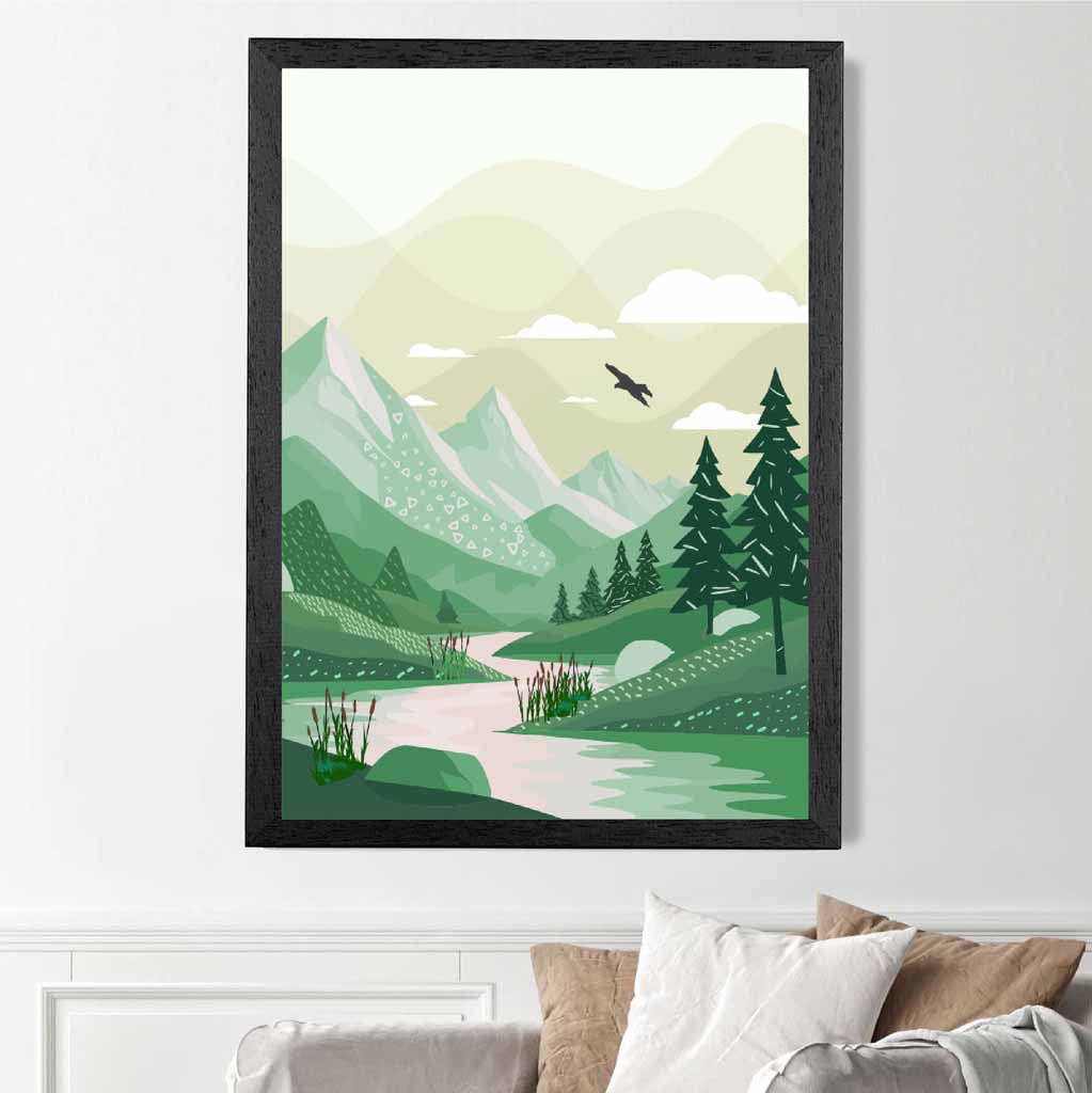 Modern Green Country Park No 2 Art Print | Wall Art Plaza