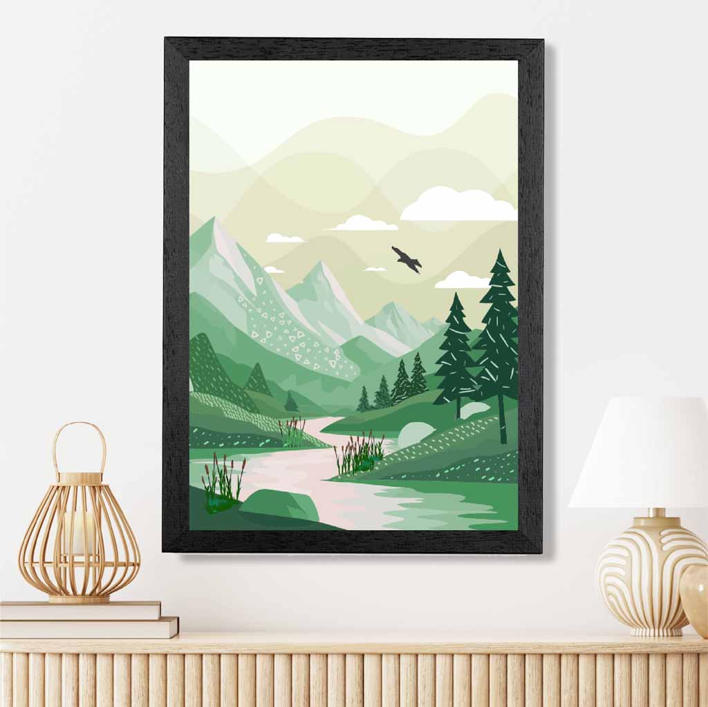 Modern Green Country Park No 2 Art Print | Wall Art Plaza