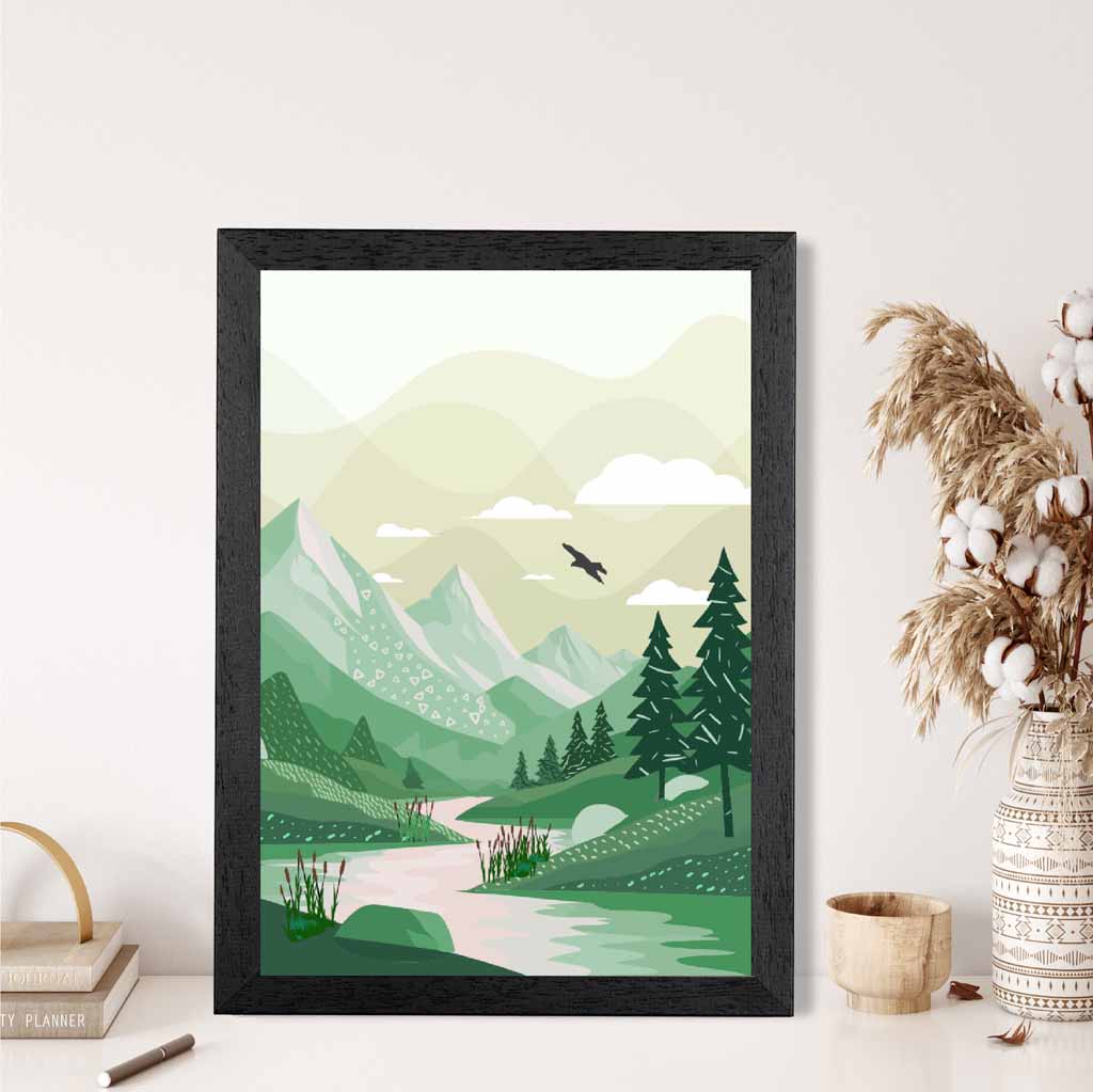 Modern Green Country Park No 2 Art Print | Wall Art Plaza