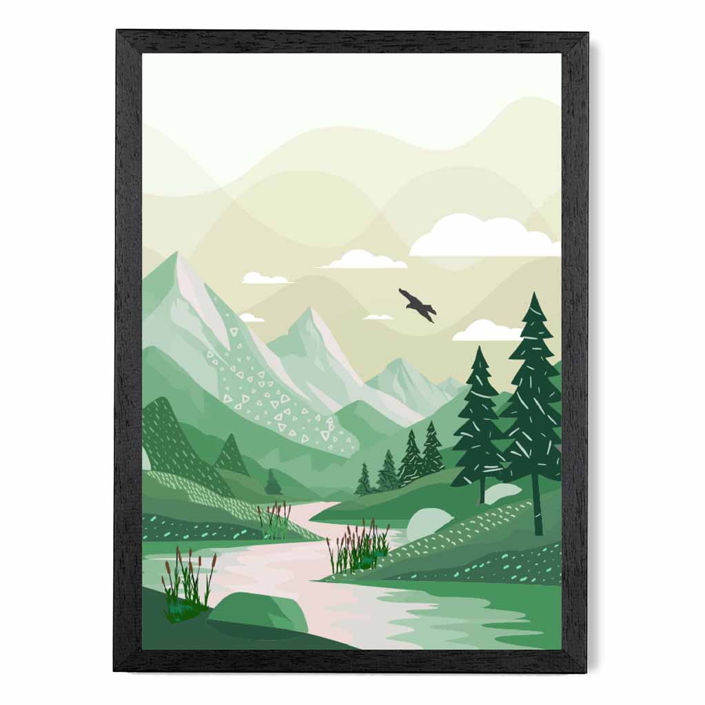 Modern Green Country Park No 2 Art Print | Wall Art Plaza