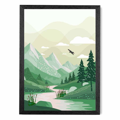 Modern Green Country Park No 2 Art Print | Wall Art Plaza