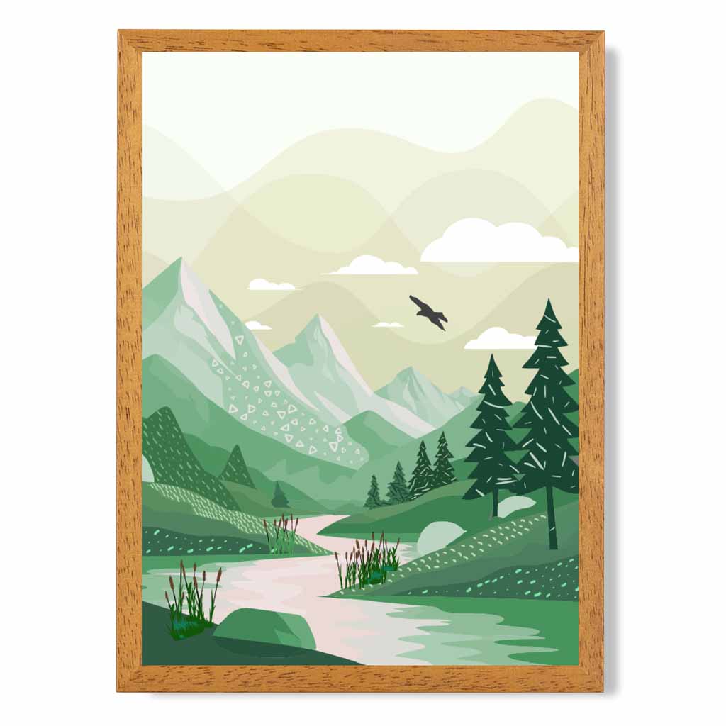 Modern Green Country Park No 2 Art Print | Wall Art Plaza