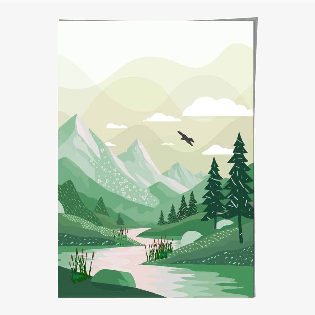 Modern Green Country Park No 2 Art Print | Wall Art Plaza