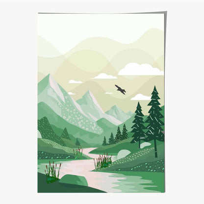 Modern Green Country Park No 2 Art Print | Wall Art Plaza