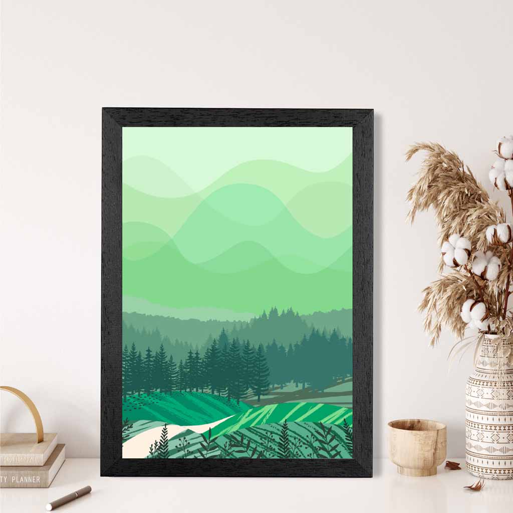 Boho Green Country Park No 3 Art Print | Wall Art Plaza