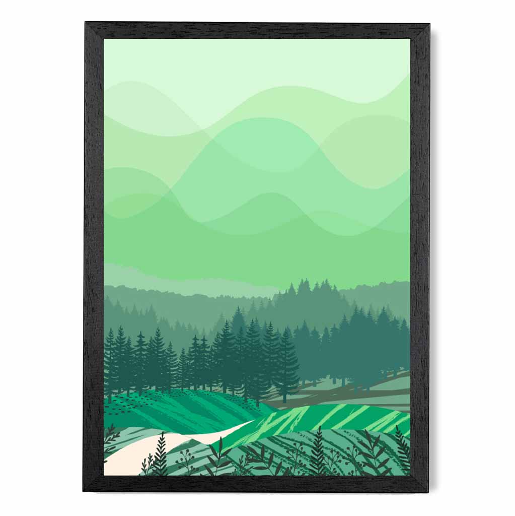 Boho Green Country Park No 3 Art Print | Wall Art Plaza