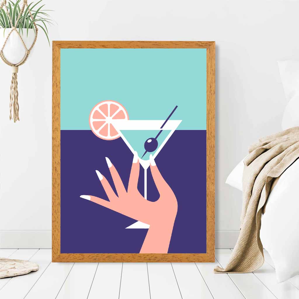 Modern Blue, Purple Fashion Cocktail No 1 Art Print | Wall Art Plaza