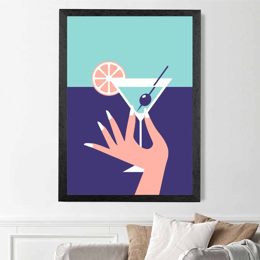 Modern Blue, Purple Fashion Cocktail No 1 Art Print | Wall Art Plaza