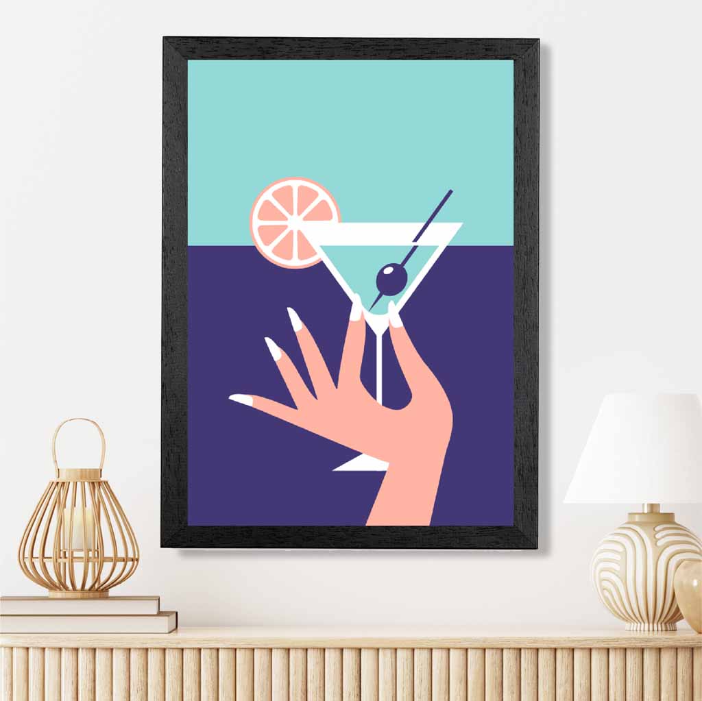 Modern Blue, Purple Fashion Cocktail No 1 Art Print | Wall Art Plaza