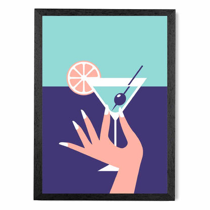 Modern Blue, Purple Fashion Cocktail No 1 Art Print | Wall Art Plaza