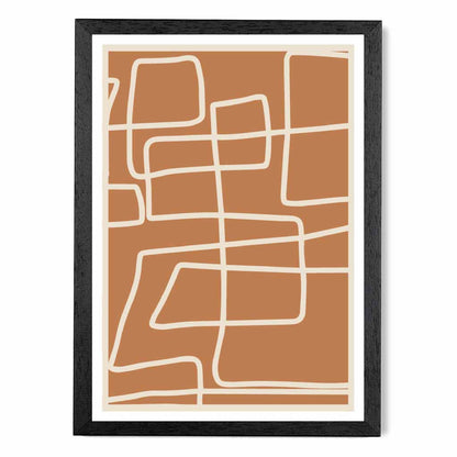 Abstract Terracotta, Cream Doodles Art Print | Wall Art Plaza