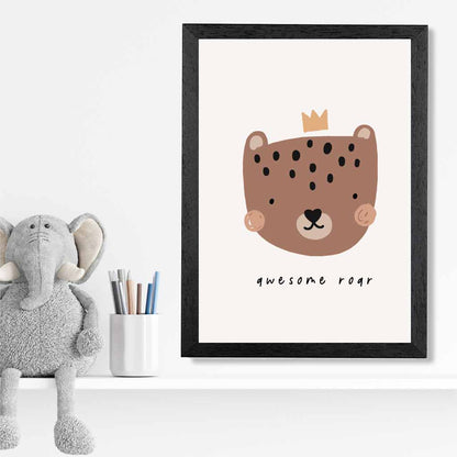 Boho Neutral Beige Bear Nursery Print | Wall Art Plaza