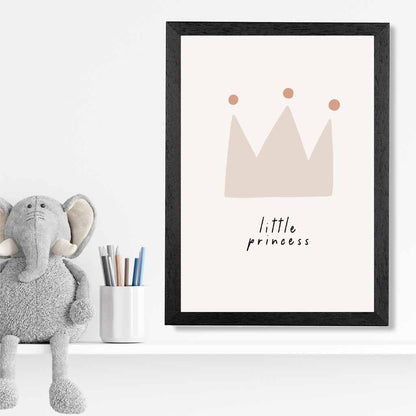 Cute Neutral Beige Little Princess Nursery Print | Wall Art Plaza