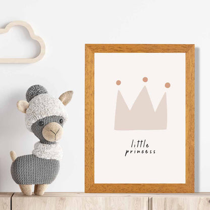 Cute Neutral Beige Little Princess Nursery Print | Wall Art Plaza