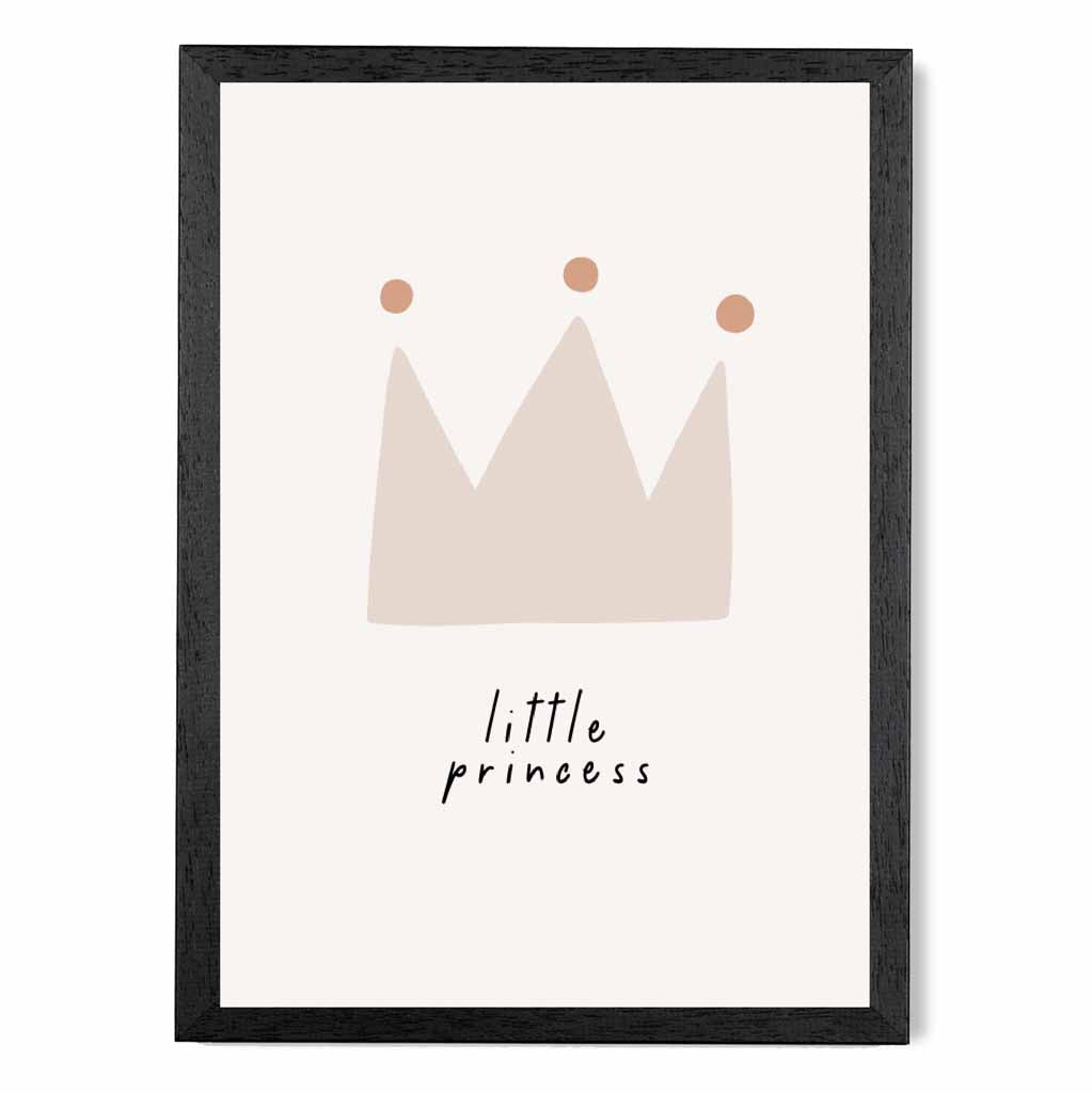 Cute Neutral Beige Little Princess Nursery Print | Wall Art Plaza